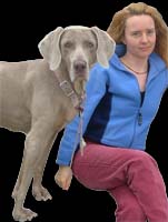 carol and her weimaraner